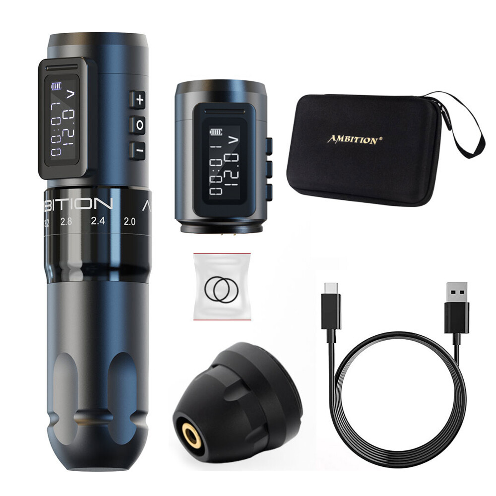 Wireless Tattoo Machine Pen 6 Stroke Length Adjustable 2.0-4.0mm Brushless Motor