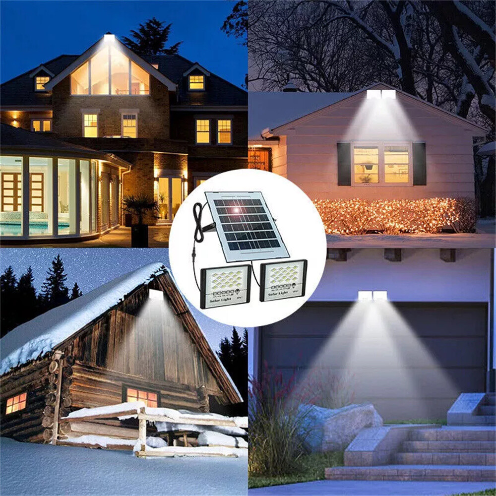 300W LED Solar Flood Lights Outdoor Street Light Dusk to Dawn Flood Wall Lamp ~
