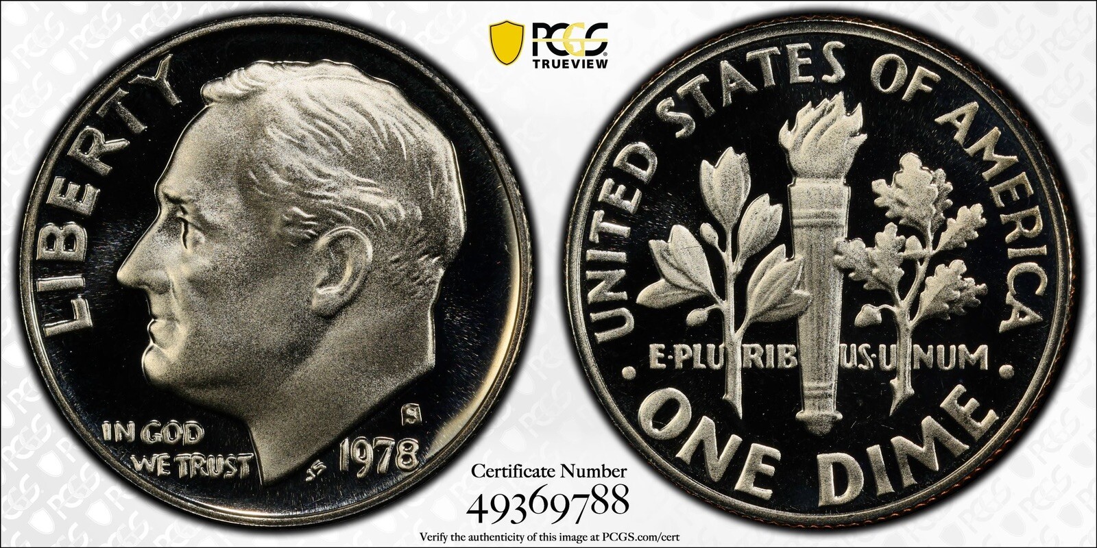 1978 S Roosevelt Dime PCGS PR 70 DCAM 10 Cents Uncirculated Proof PERFECT