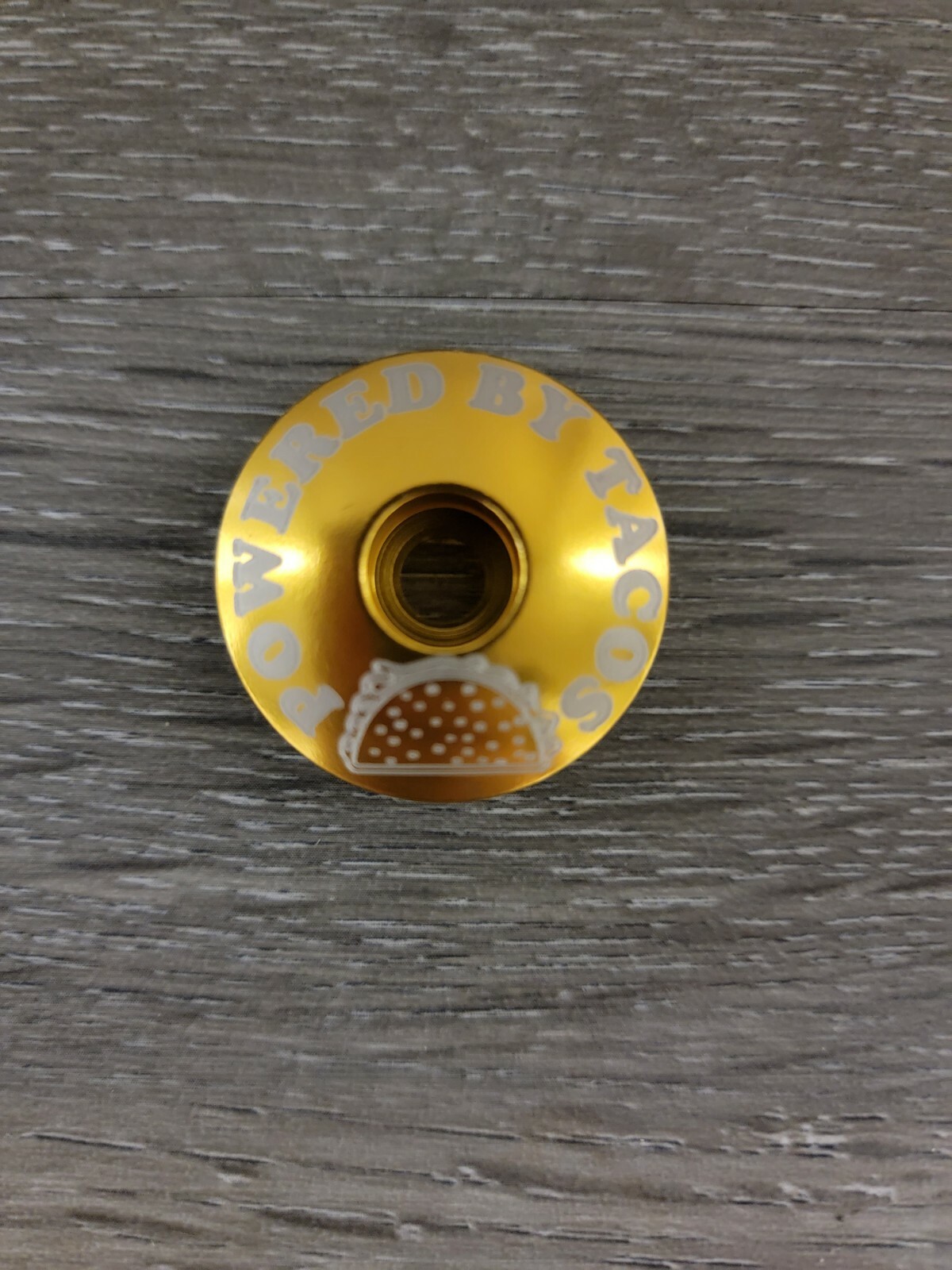 Powered By Tacos Bike Headset Stem Top Cap 1 1/8 Gold Road Mountain