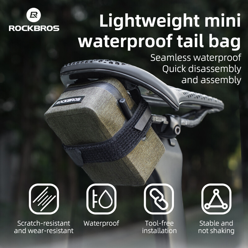 ROCKBROS Bike Seat Bag Bicycle Saddle Bag Under Seat Cycling Tail TPU Pack 0.4L