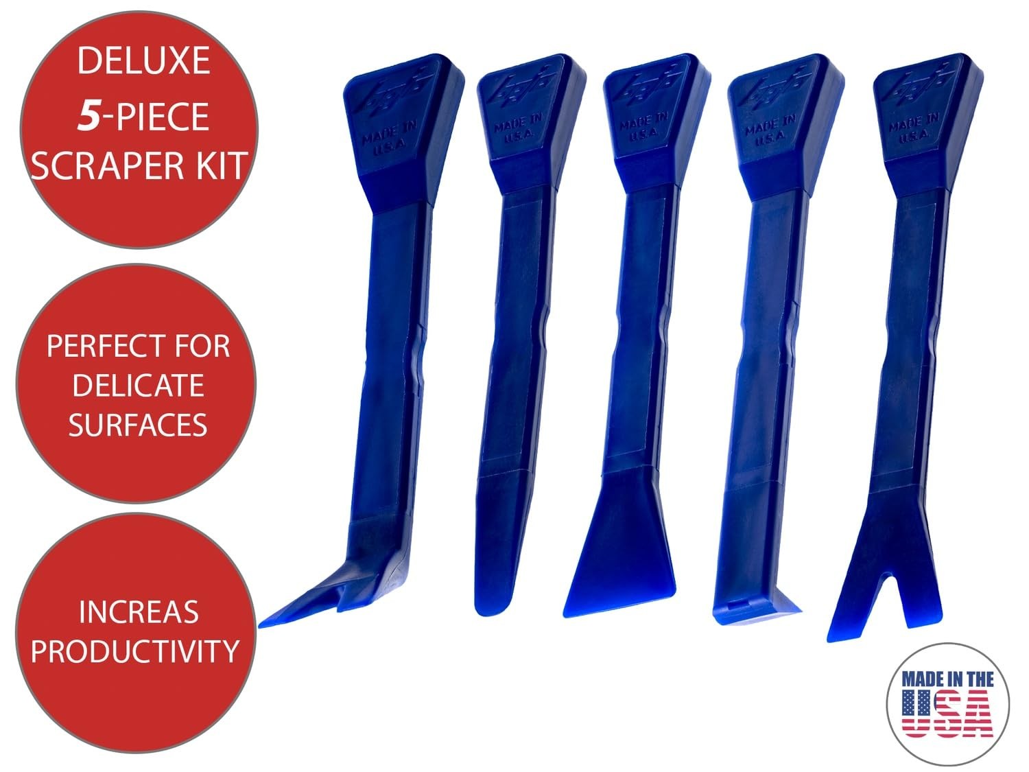 5-Piece Plastic Pry Tool Kit with F1 Case Medium Duty for Auto Trim