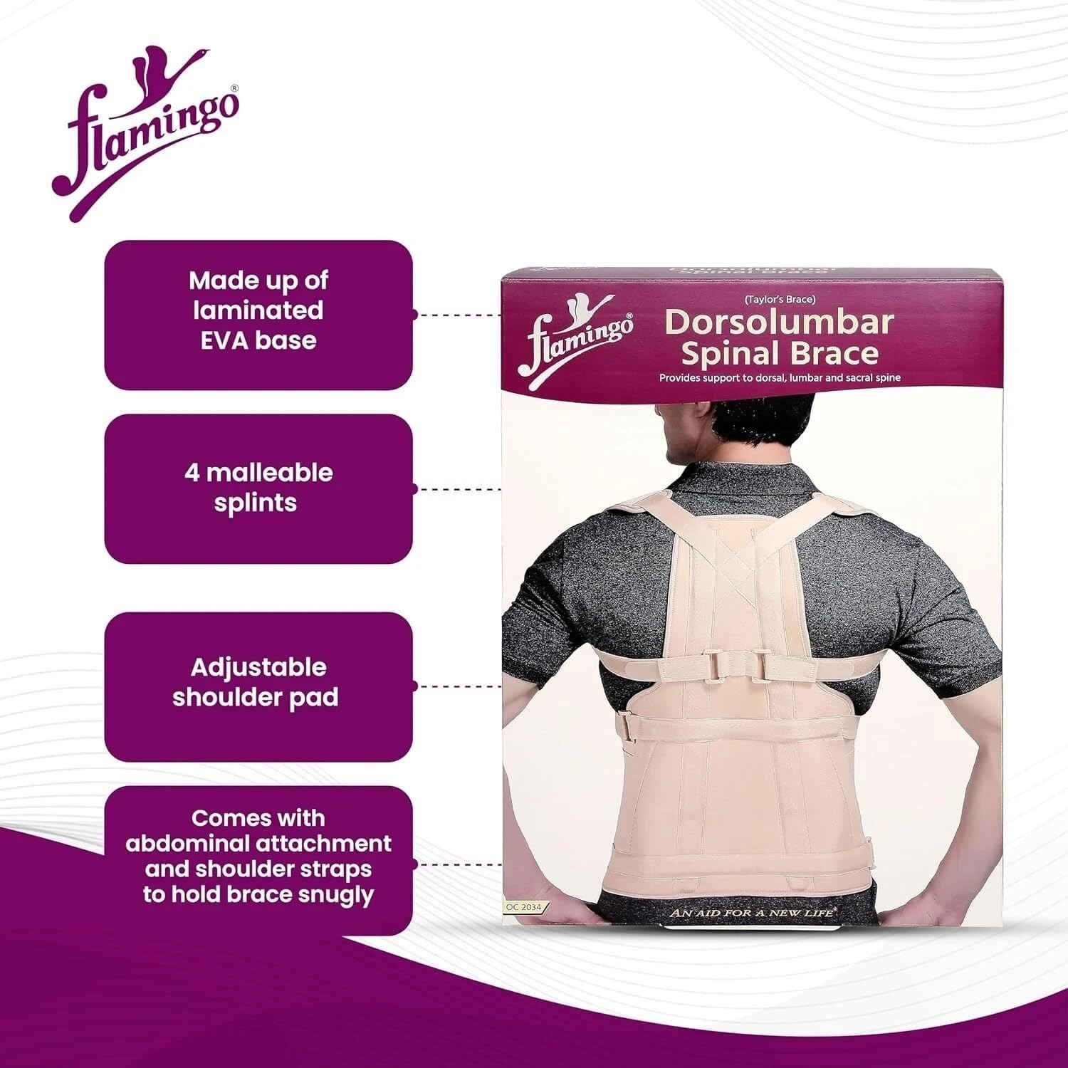 Dorso lumbar Spinal Brace | Back Straightener For Spine & Body Posture Corrector