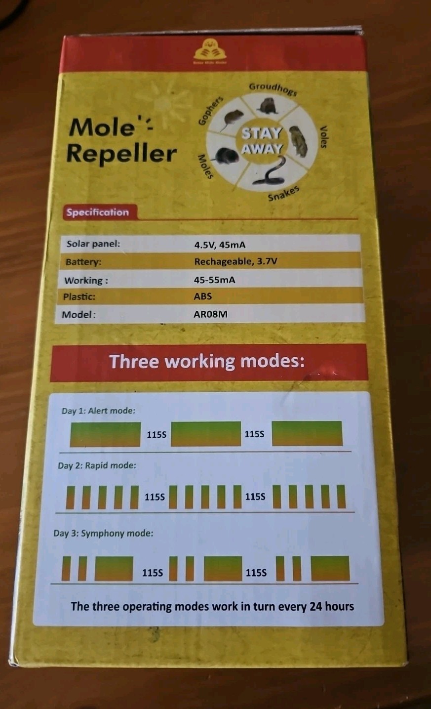 Solar Powered 8 Pack Mole Repellent. NIB