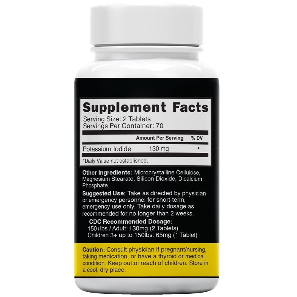 Potassium Iodide Radiation Tablets 130 mg (5 Pack) - (700 Tablets) EXP 2033