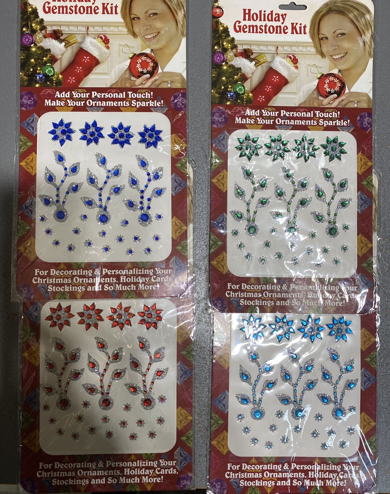 Holiday Gemstone Rhinestone Kits - Lot of 4