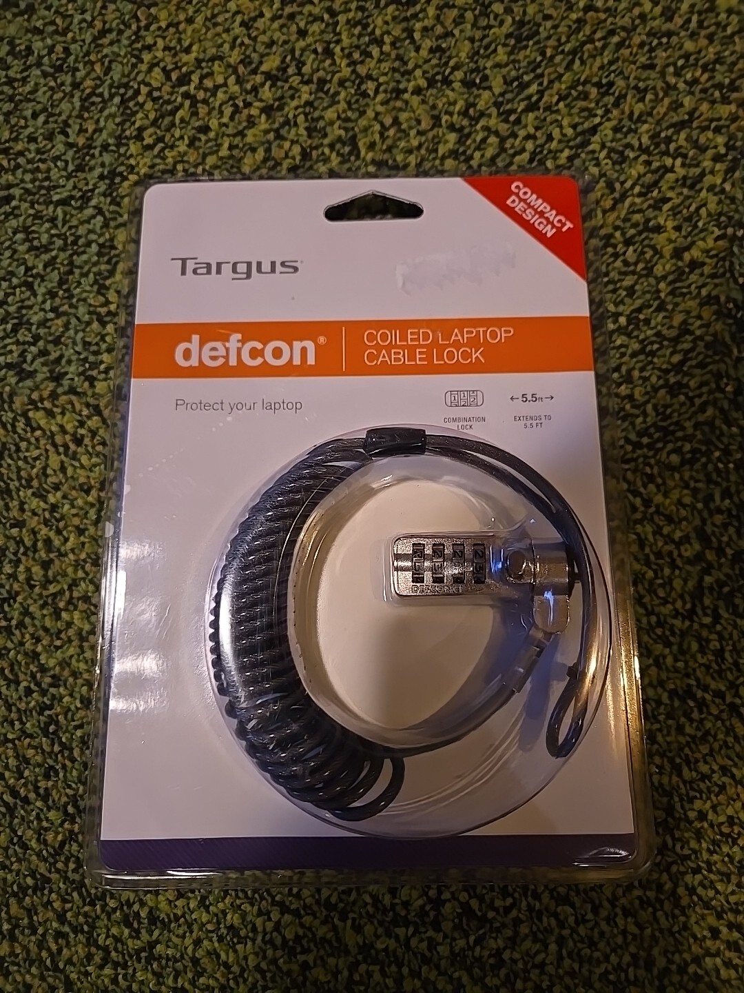 Targus Defcon Coiled Laptop Combination Cable Lock  5.5 ft New Sealed PC Protect