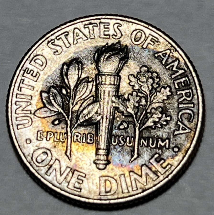 2025 D Dime Errors Strike Through Grease Both Sides Toning