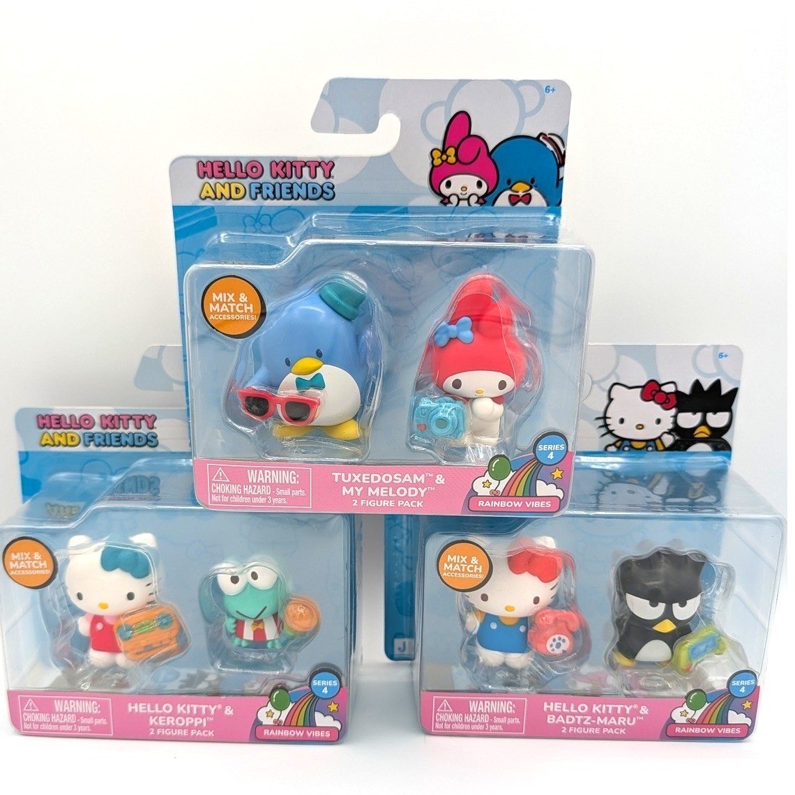 Hello Kitty & Friends Rainbow Vibes Series 4 Figure Lot Sanrio Kawaii Kidcore