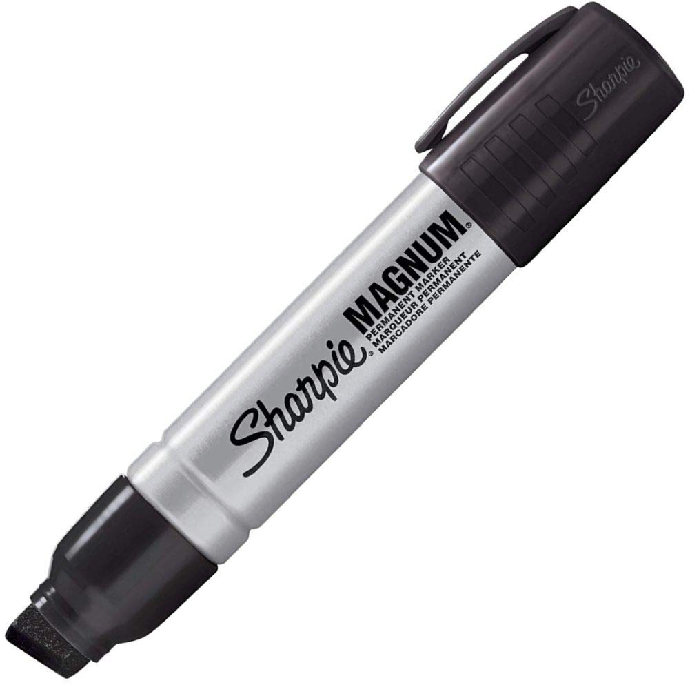 Sharpie 44001 Oversized Chisel Tip Extra Wide Magnum Permanent Marker (4 Pack...