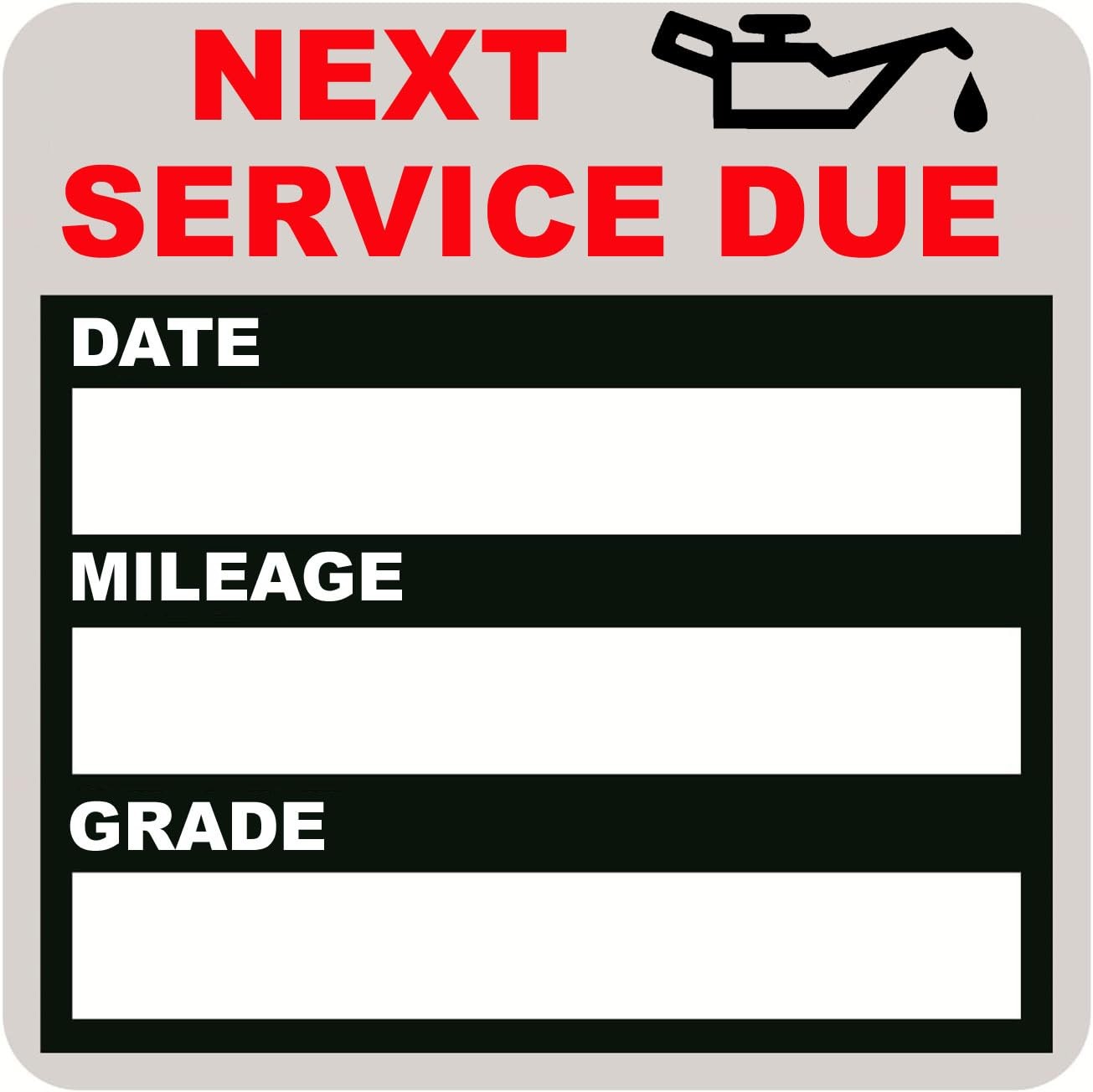 JINCH Oil Change Stickers Static Cling, 120pcs 2x2 Inches Clear