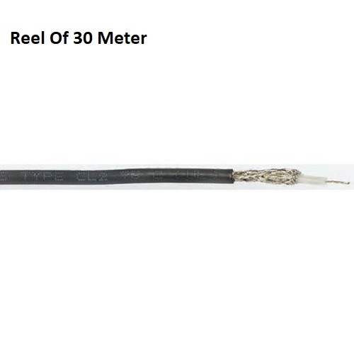 Alpha Wire Black Thin Ethernet Coaxial Cable Polyvinyl Chloride 30m 9058AC BK005