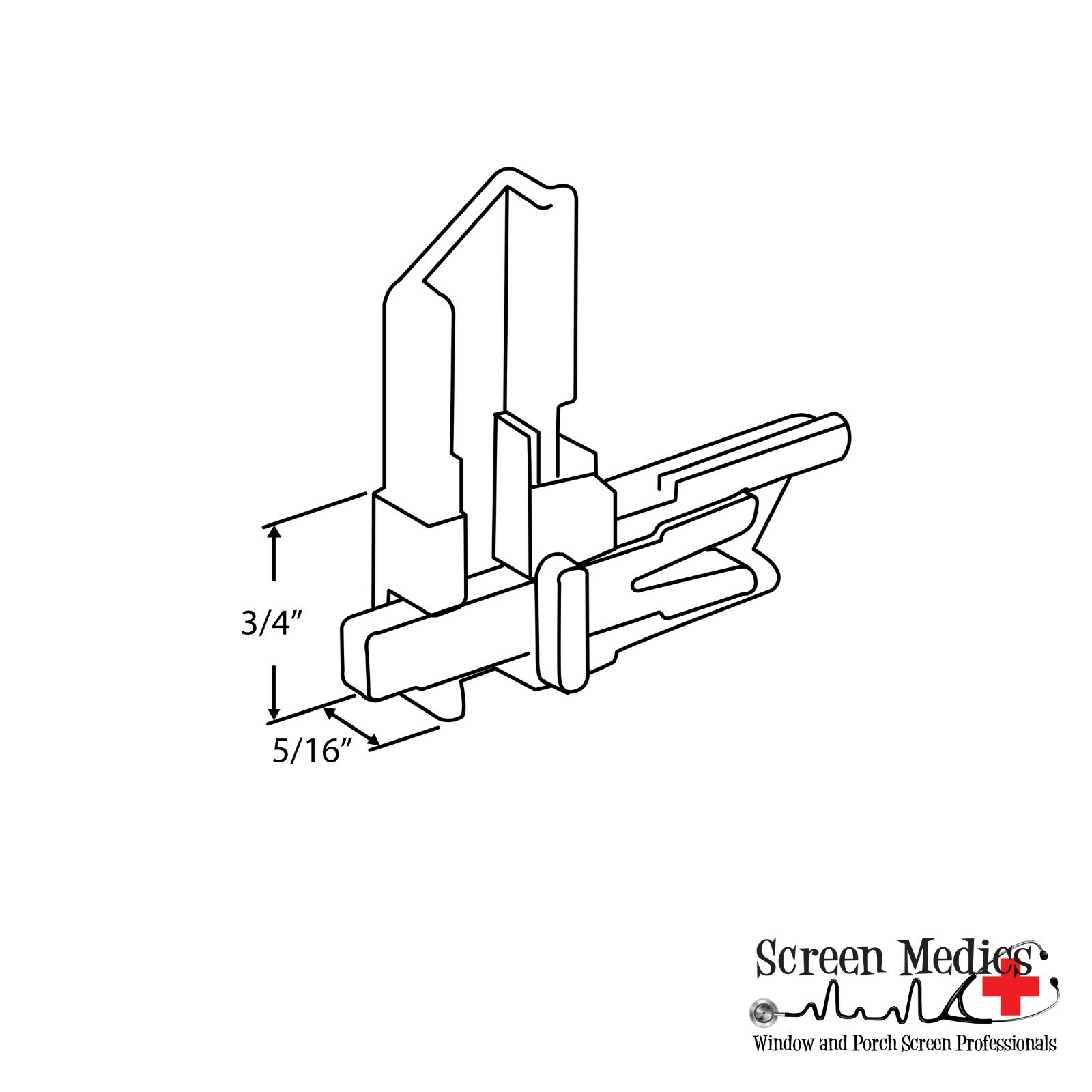 Screen Frame Stop Corner w/ Slide Lock, Bronze Plastic - 10 pack