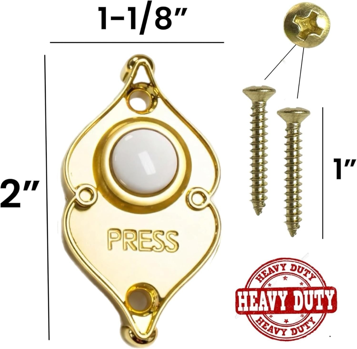 LuxGold LED Lighted Heavy Duty Wired Doorbell Button