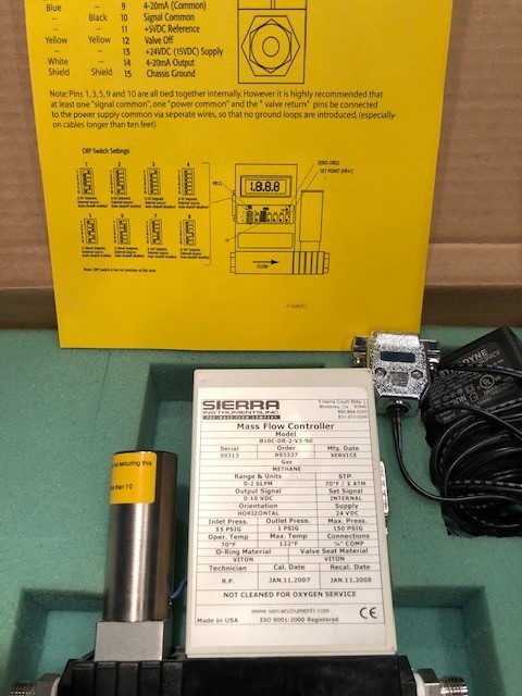 Sierra Instrument 810C--DR-2-V3-S0 Digital Methane Mass Flow Controller 0–2 SLPM