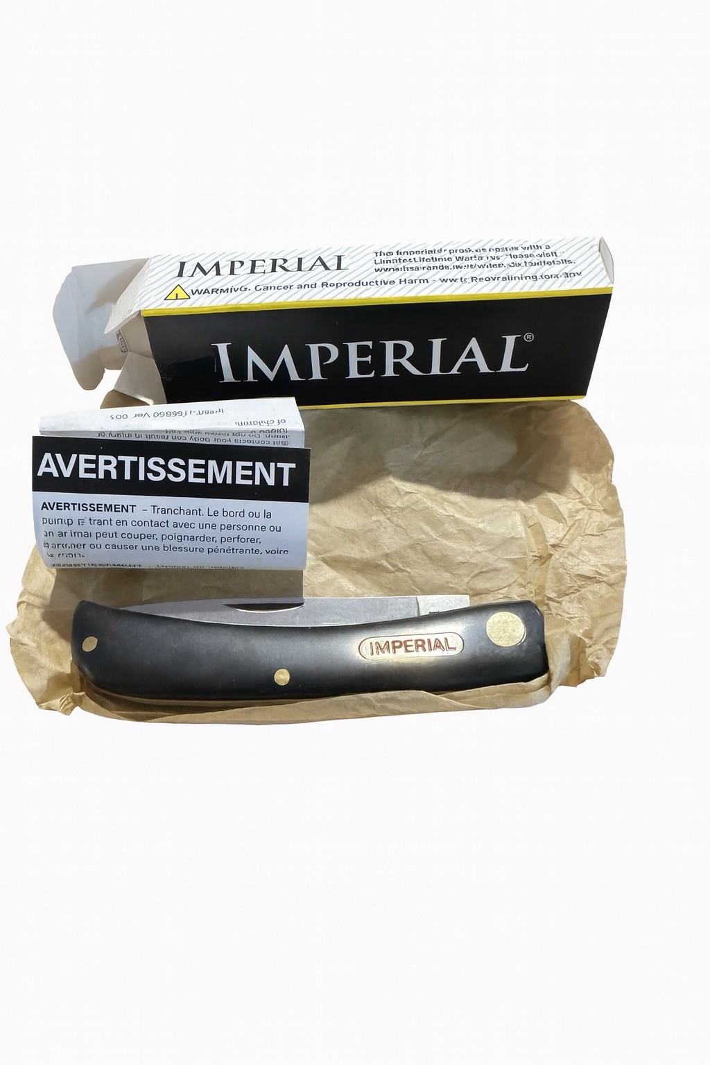 Schrade IMP22 Imperial Single Blade Pocket Knife, Black Handle