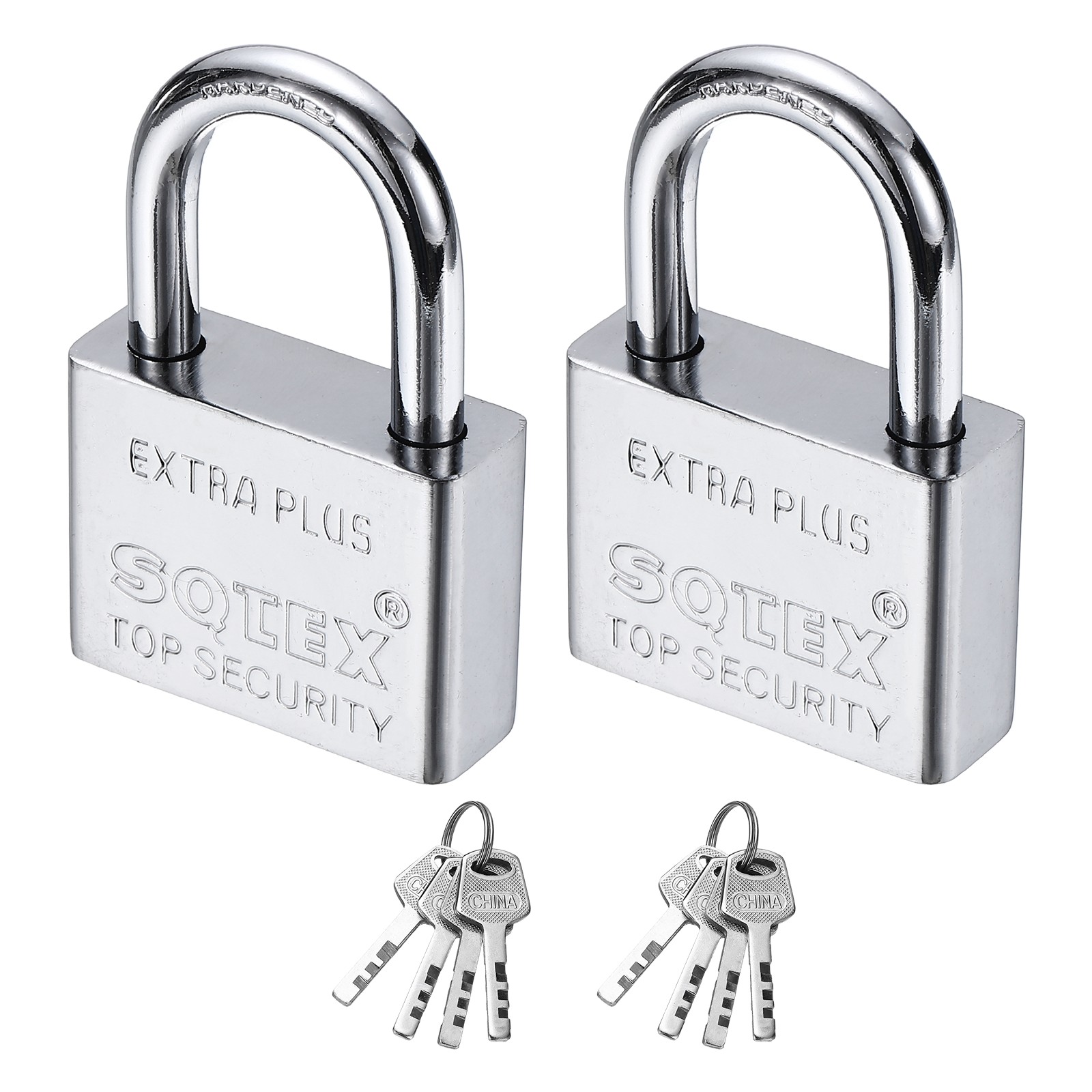 2Pcs 75 x 50 mm Heavy Duty Lock Alloy Steel High Security Padlocks with 6 Keys