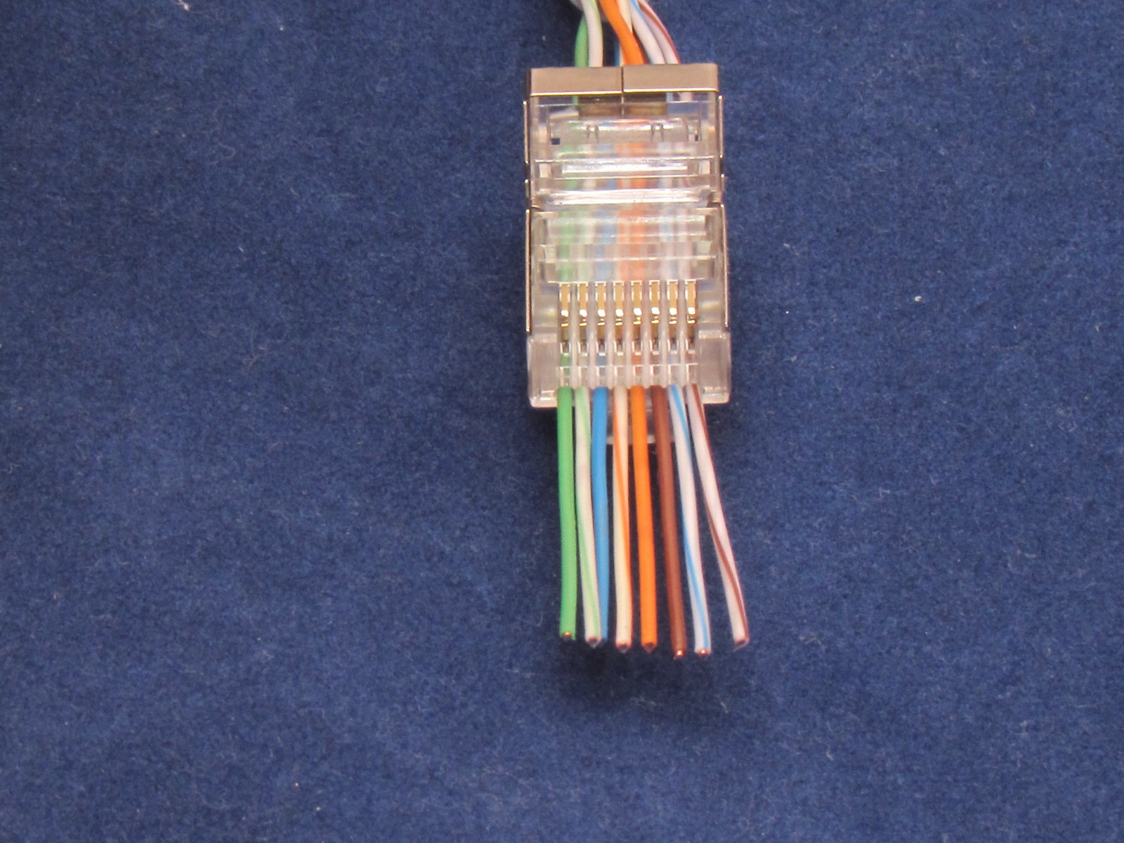 Lot 10 Pcs RJ45 8P8C Cat5e Pass Through Shielded Modular Connector Cable Plug 5E