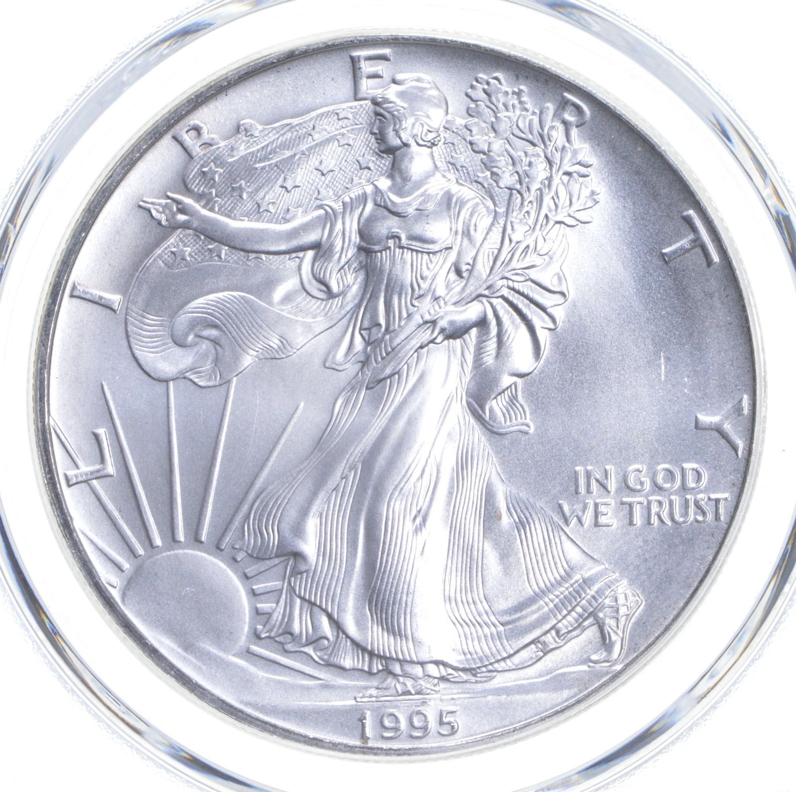 MS69 1995 $1 American Silver Eagle 1 Oz PCGS Blue Label