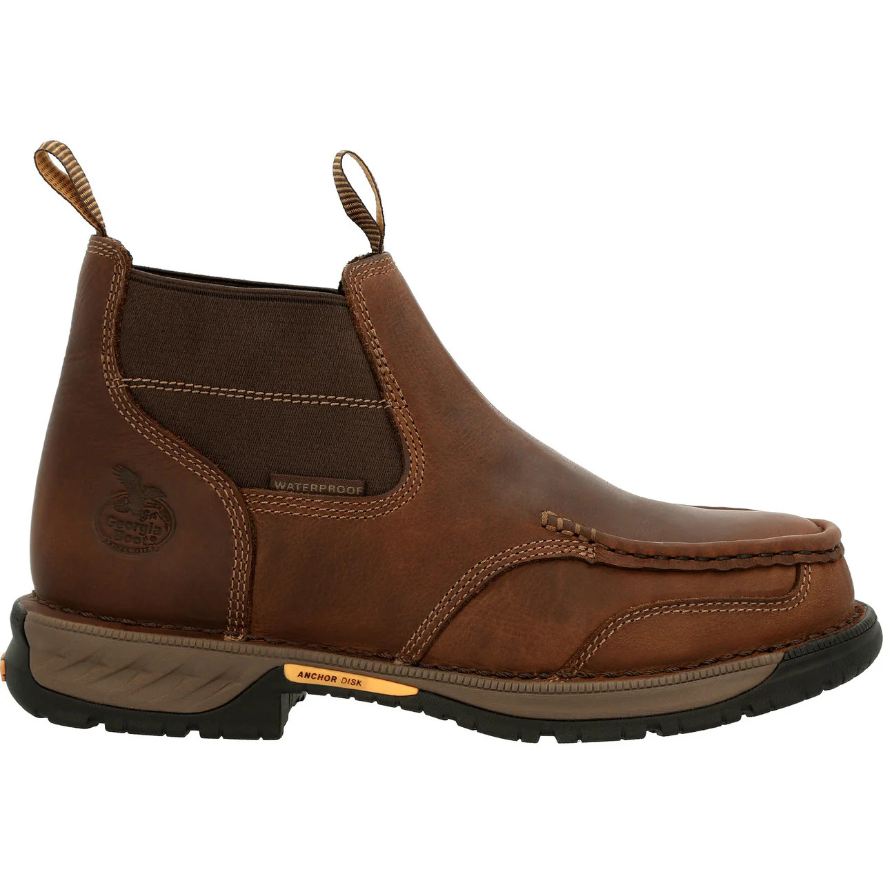 Men's Georgia Boot Athens 360 5" Chelsea Work Boots, Brown, 12 D Medium US