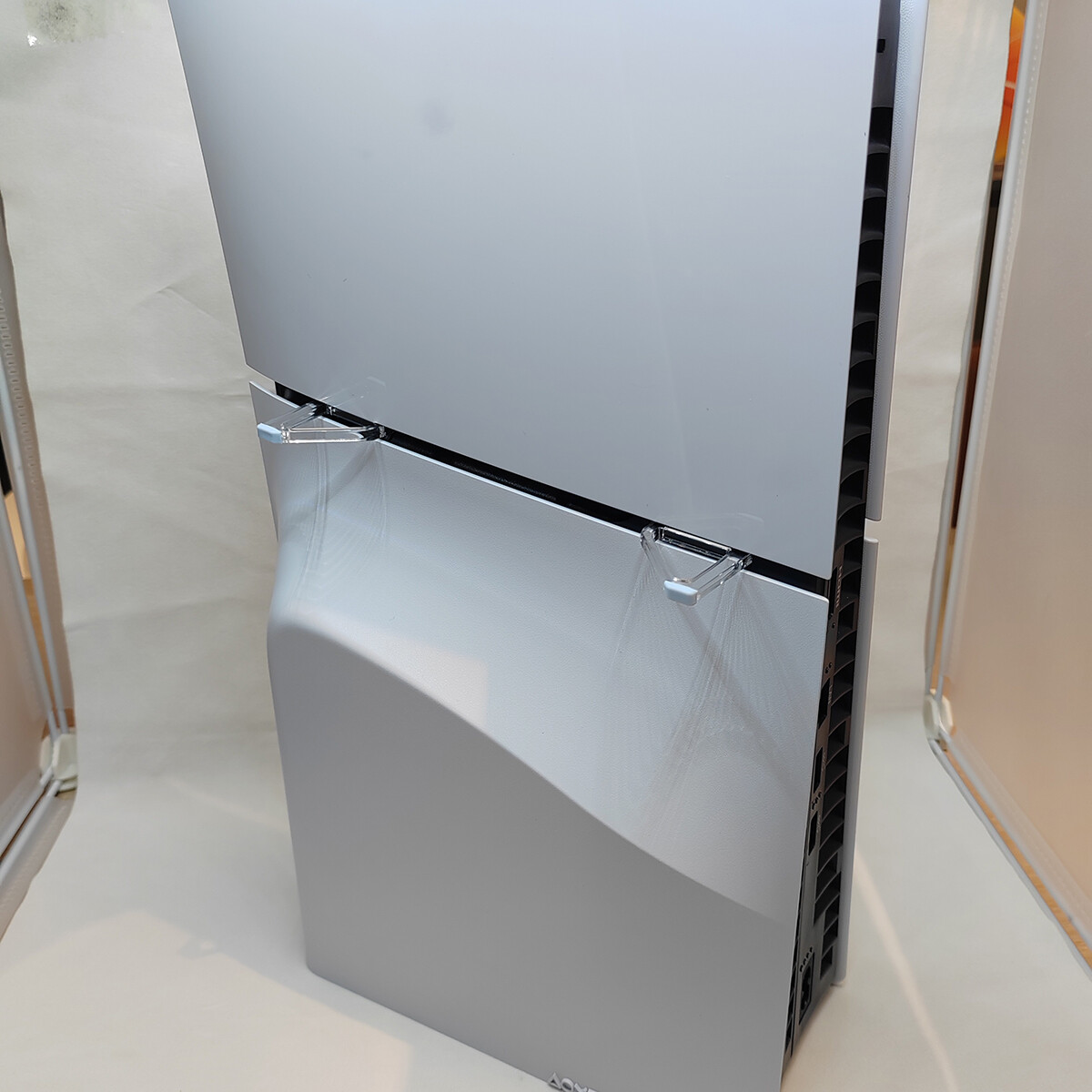For PS5 Slim Console Horizontal Bracket Triangle Clear Holder w/ Anti-slip Pad