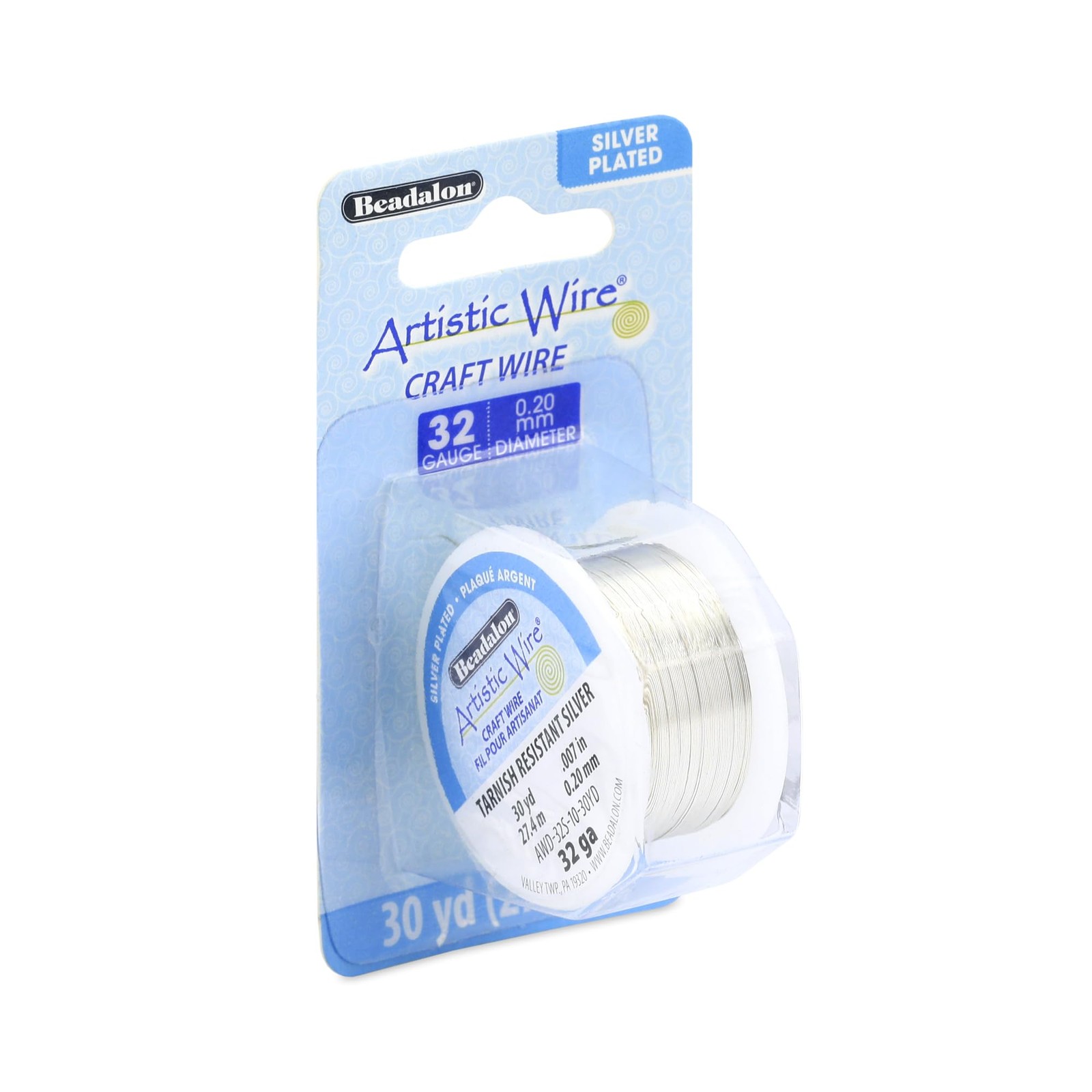 32 Gauge Silver Plated Tarnish Resistant Colored Copper Craft Wire 30 Yd
