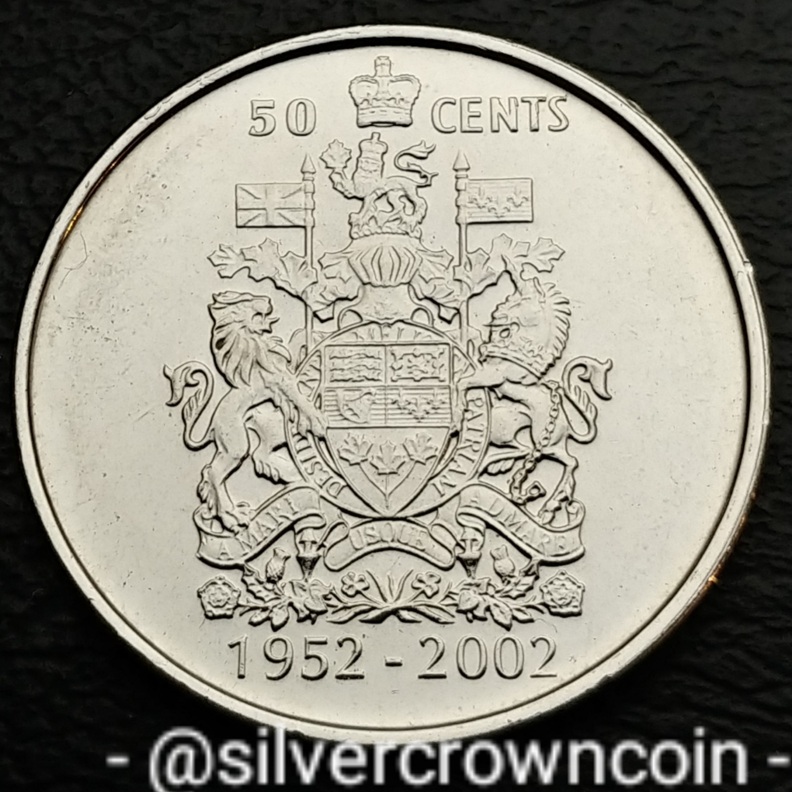 Canada 🇨🇦 50 Cents 1952-2002. KM#444. Half Dollar coin. Golden Jubilee QEll.