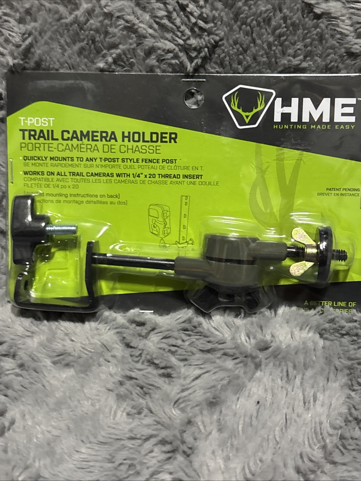 HME T-Post Trail Camera Holder For 1/4 X 20 Thread Insert Trail Cams
