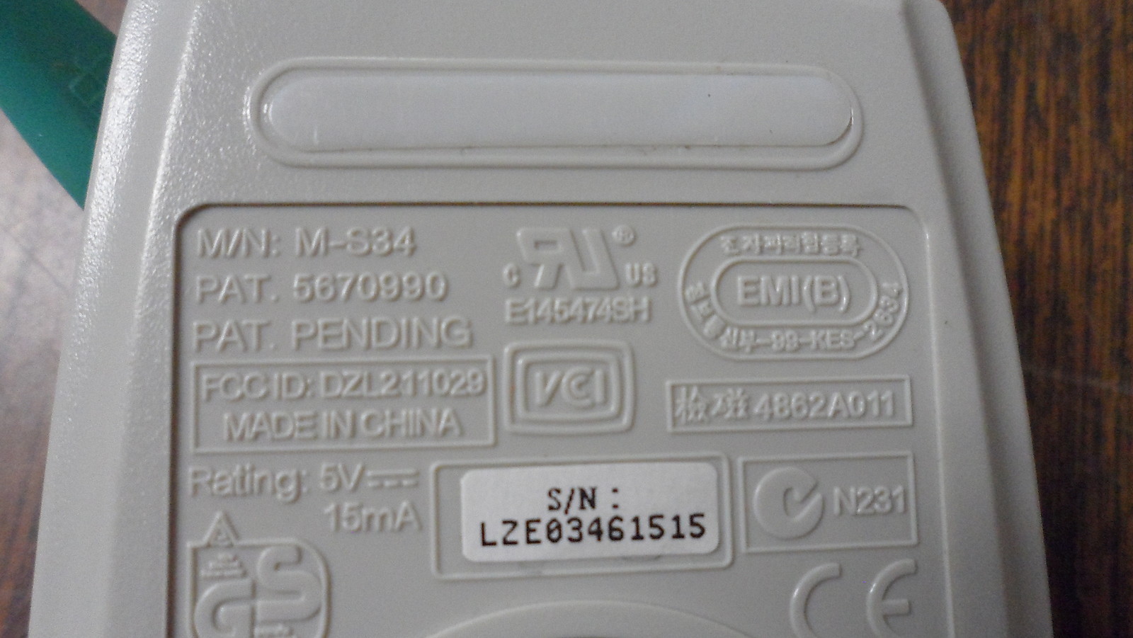 Vintage Generic 2 Button PS/2 Mouse model M-S34