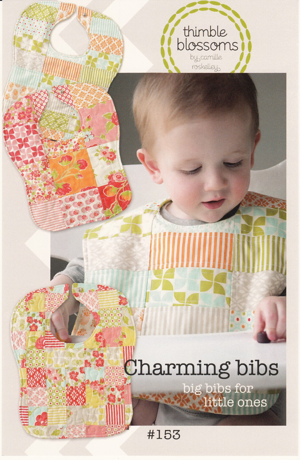 Charming Bibs, Three big kid bibs from one charm pack by Thimble Blossoms