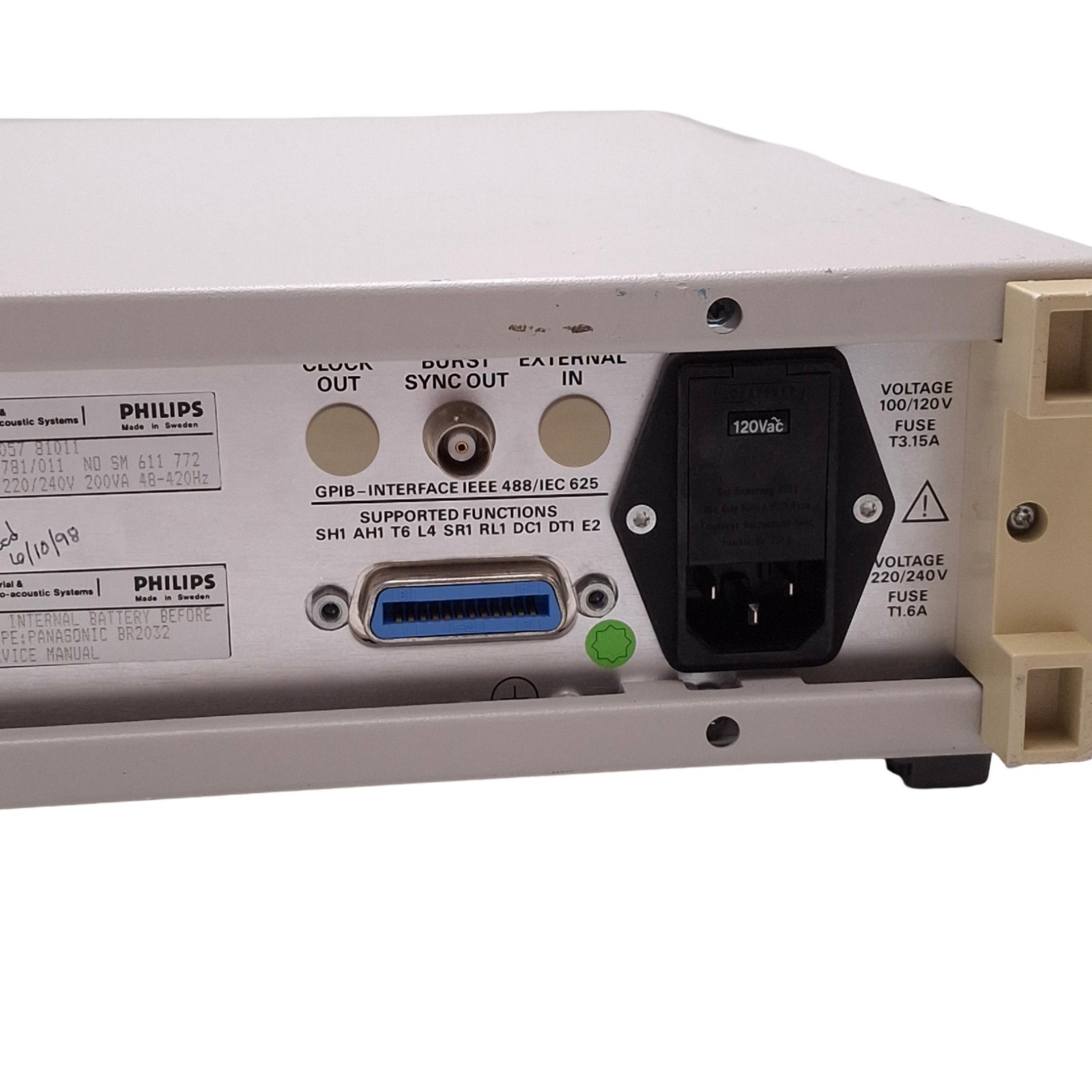 Philips PM5781 Programmable Pulse Generator, 125MHz, 2U Rack, 120VAC, GPIB