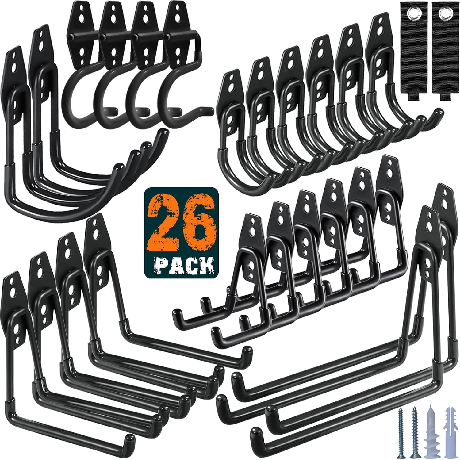Hooks Heavy Duty Utility Steel with AntiSlip Coating Wall Mount for Hanging Tool