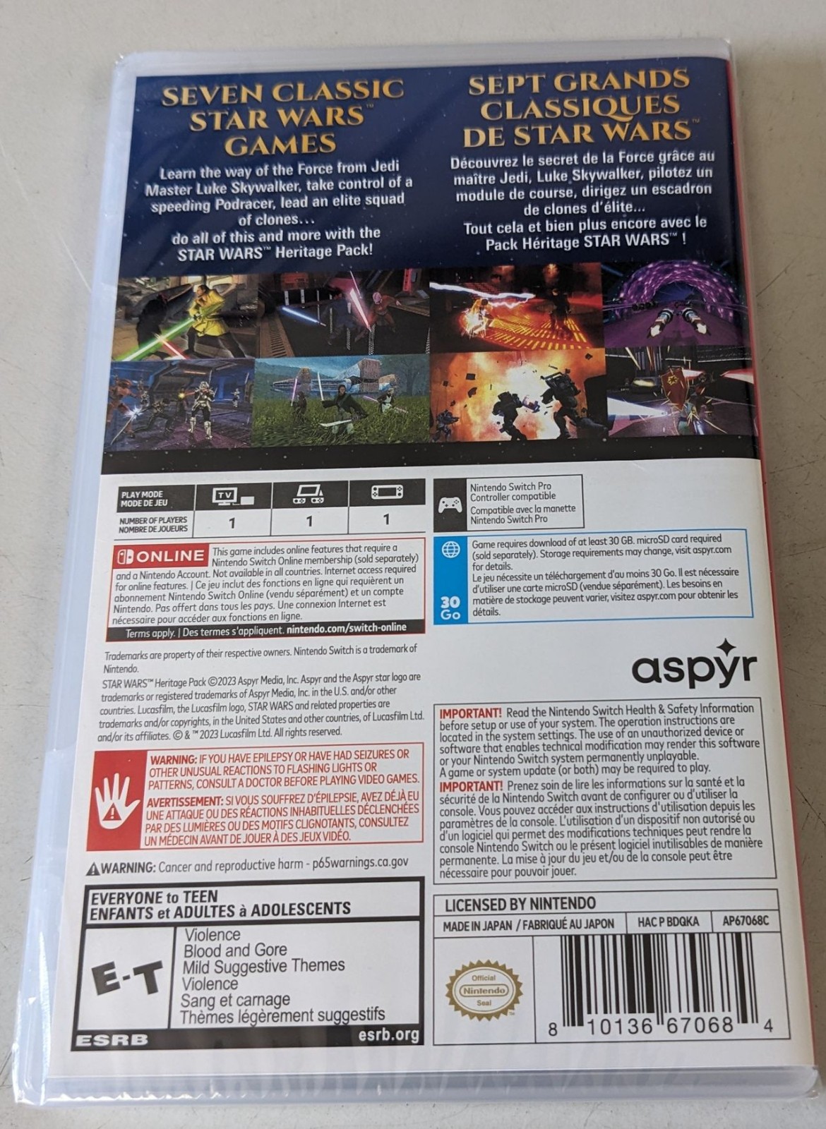 Star Wars Heritage Pack - Nintendo Switch Game - NEW & SEALED - FREE US SHIPPING