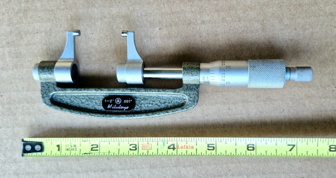 Mitutoyo 143-122 Caliper Type Micrometer 1-2″ .001"