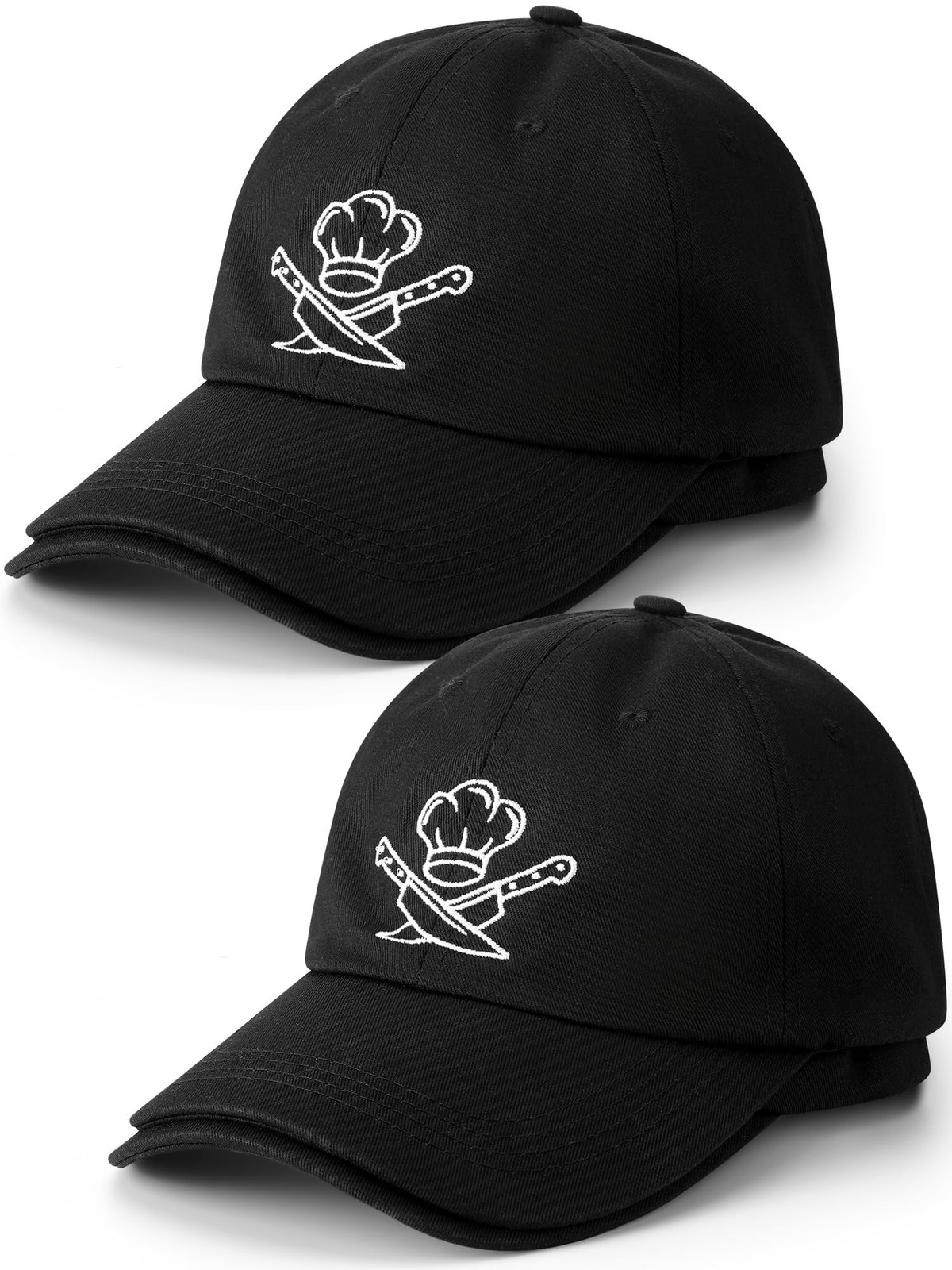 4 Pack Chef Caps for Men Adjustable Baseball Cap Black Funny Kitchen Hats Bul...