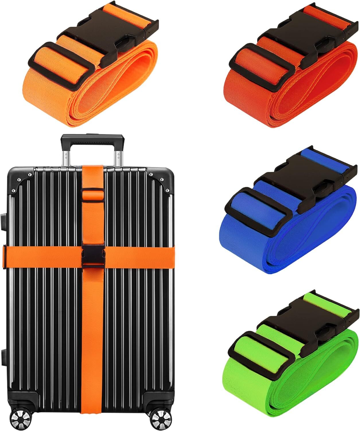 Luggage Straps For Suitcases Tsa Approved Travel Belt 4 Pack By (Mixed Co