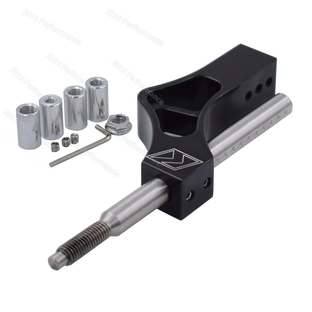 Black Aluminum Shift Knob Extender Adjustable Shifter Lever Extension
