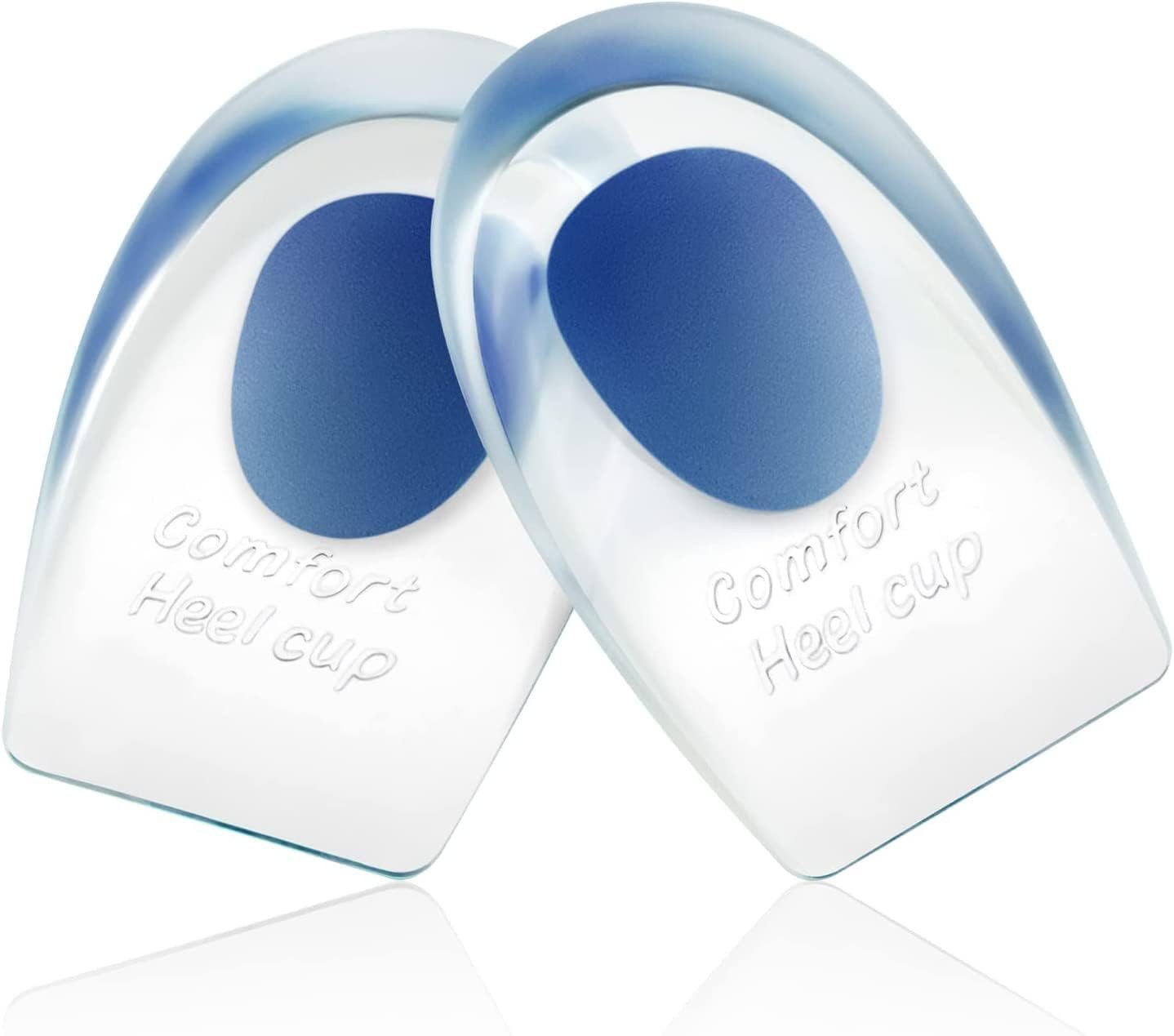 Heel Cups for Achilles Tendonitis & Plantar Fasciitis - 2 Pack Gel Shoe Inserts