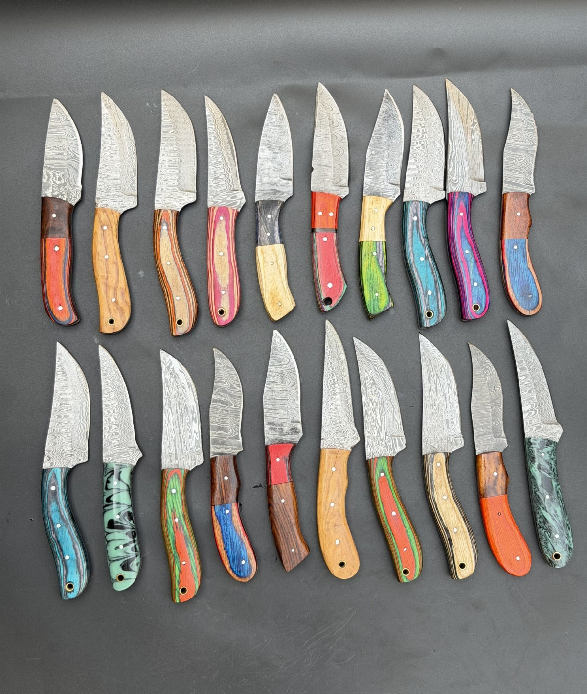 8'' LOT OF 20 HANDMADE DAMASCUS STEEL HUNTING SKINNER KNIFE USA's Duty Paid43