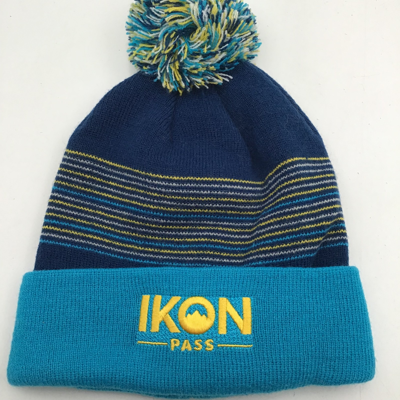 Ikon Pass Bobble Beanie Adult Cuffed Snowboard Ski Hiking