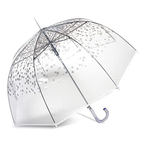 Bubble Umbrella – See Through, Rain & Windproof Umbrella - Perfect Silver Dots