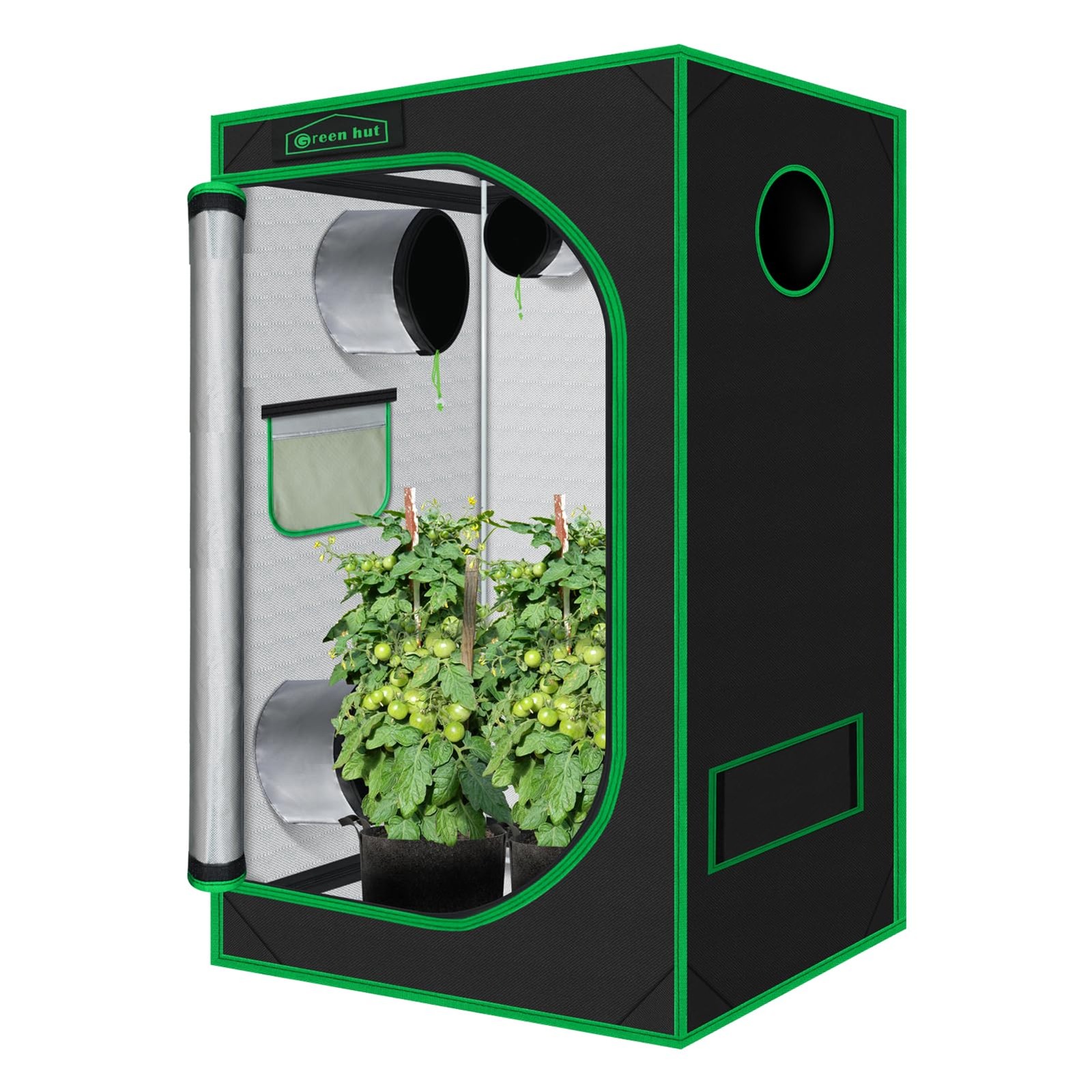 Green Hut Indoor Grow Tent 48x24x60 600D Mylar Hydroponic for Indoor Plant