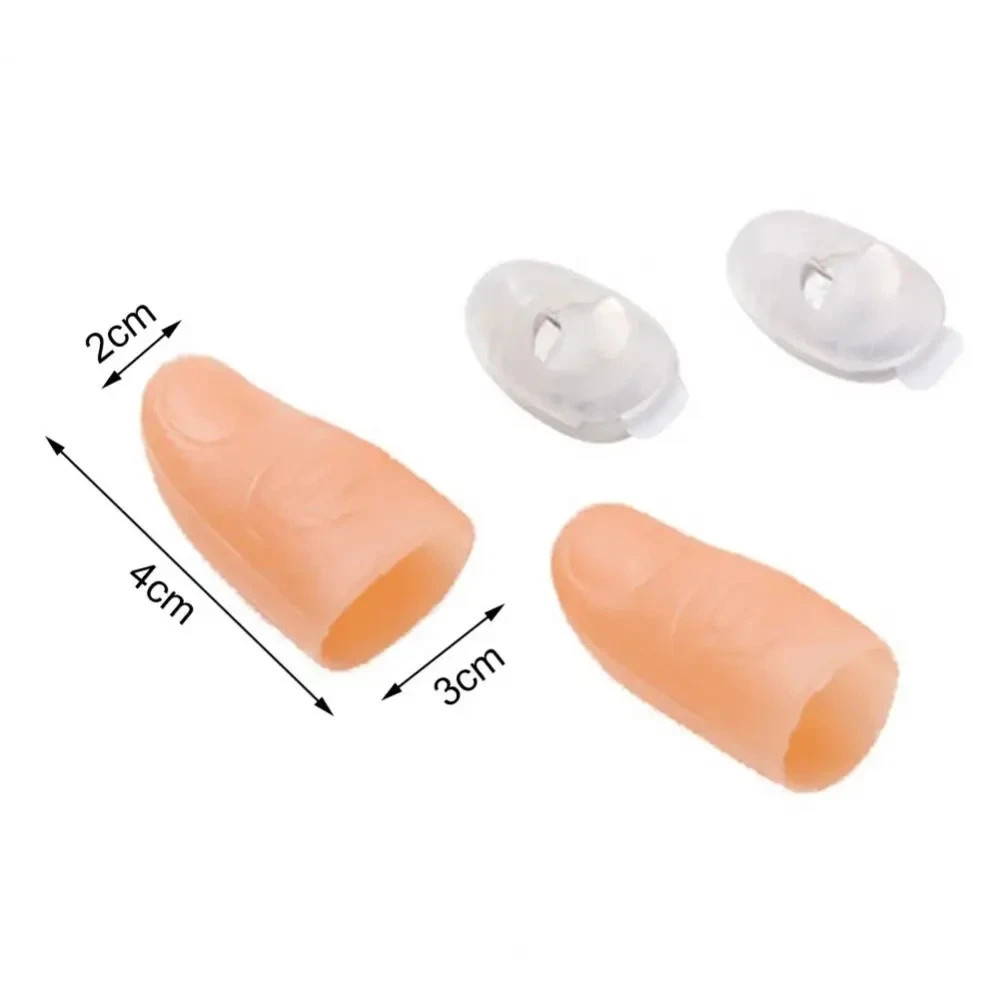 2PCS Fake Thumb Tips Magic Trick Light Up Fingers Prank Prop