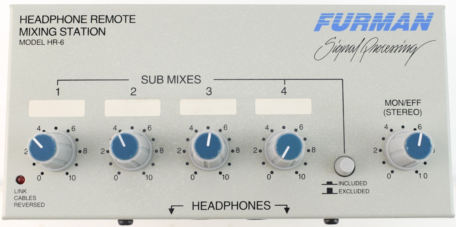 Furman HR-6 (HR6) Personal Headphone Mixing Station Monitor