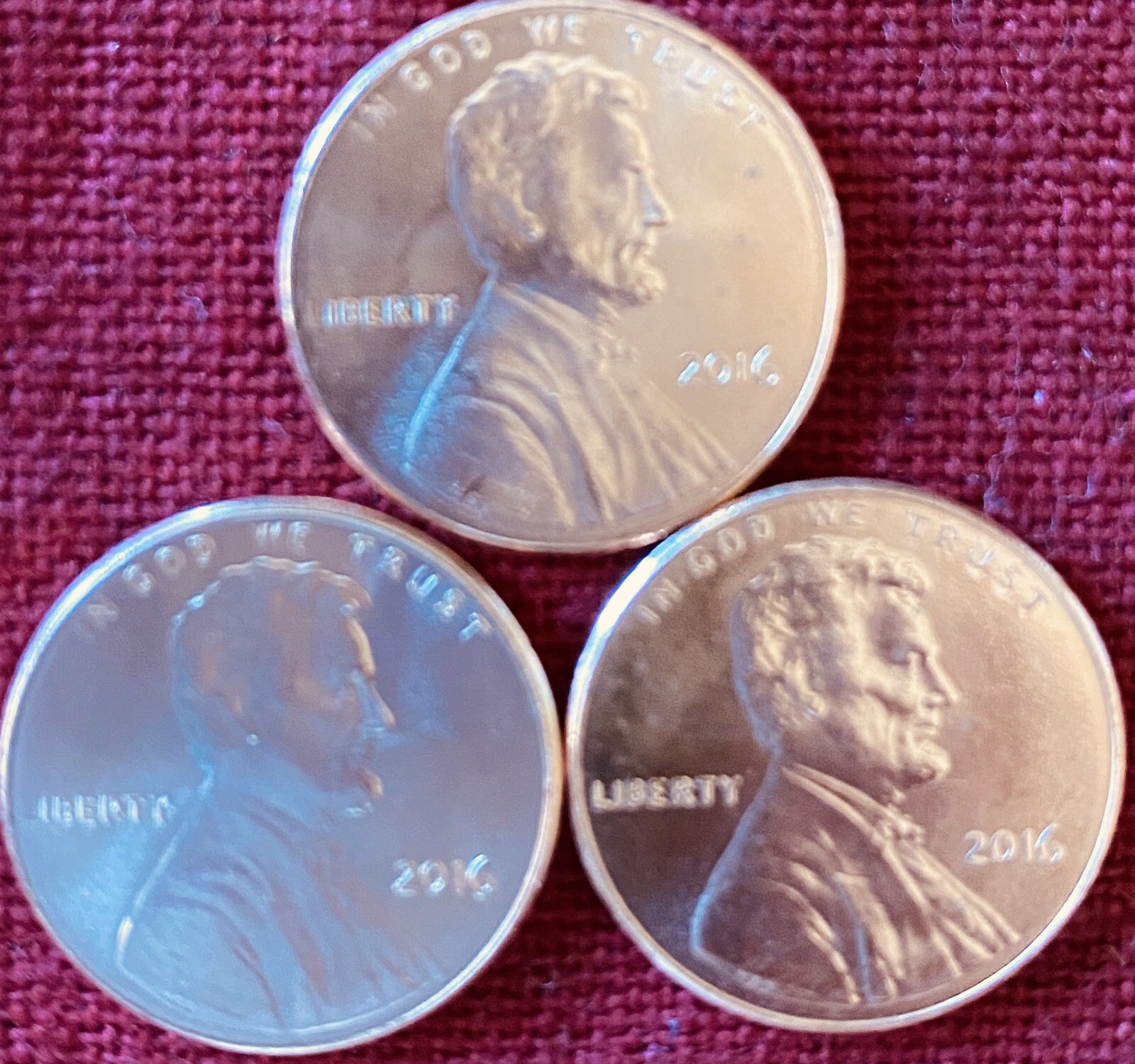 2016-P Lincoln Shield Cent Uncirculated BU - Lot Of Three