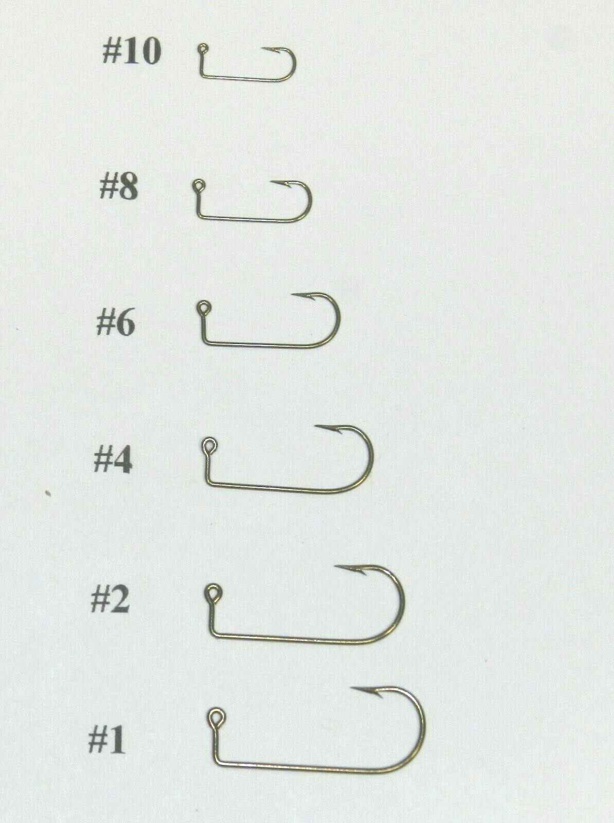 100 MUSTAD 32755BR BRONZE REGULAR BEND JIG HOOKS DO IT Molds Sizes #10 Thru #4/0