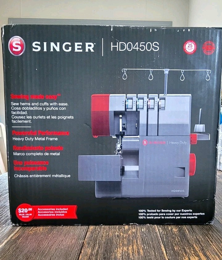 SINGER HD0450S Heavy Duty Serger Overlock, Free Arm Differential Feed