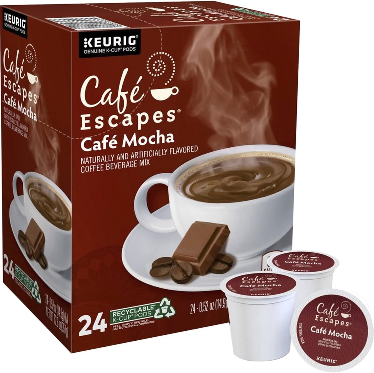 Cafe Eses Single-Serve Coffee K-Cup® Pods, Cafe Mocha, Carton Of 24