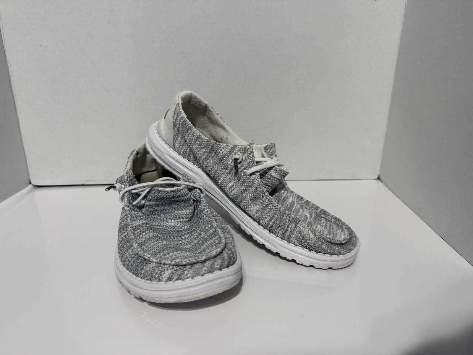Hey Dude Wendy Sox Glacier Grey Womens Size 9 Slip On Casual Shoes Lightweight