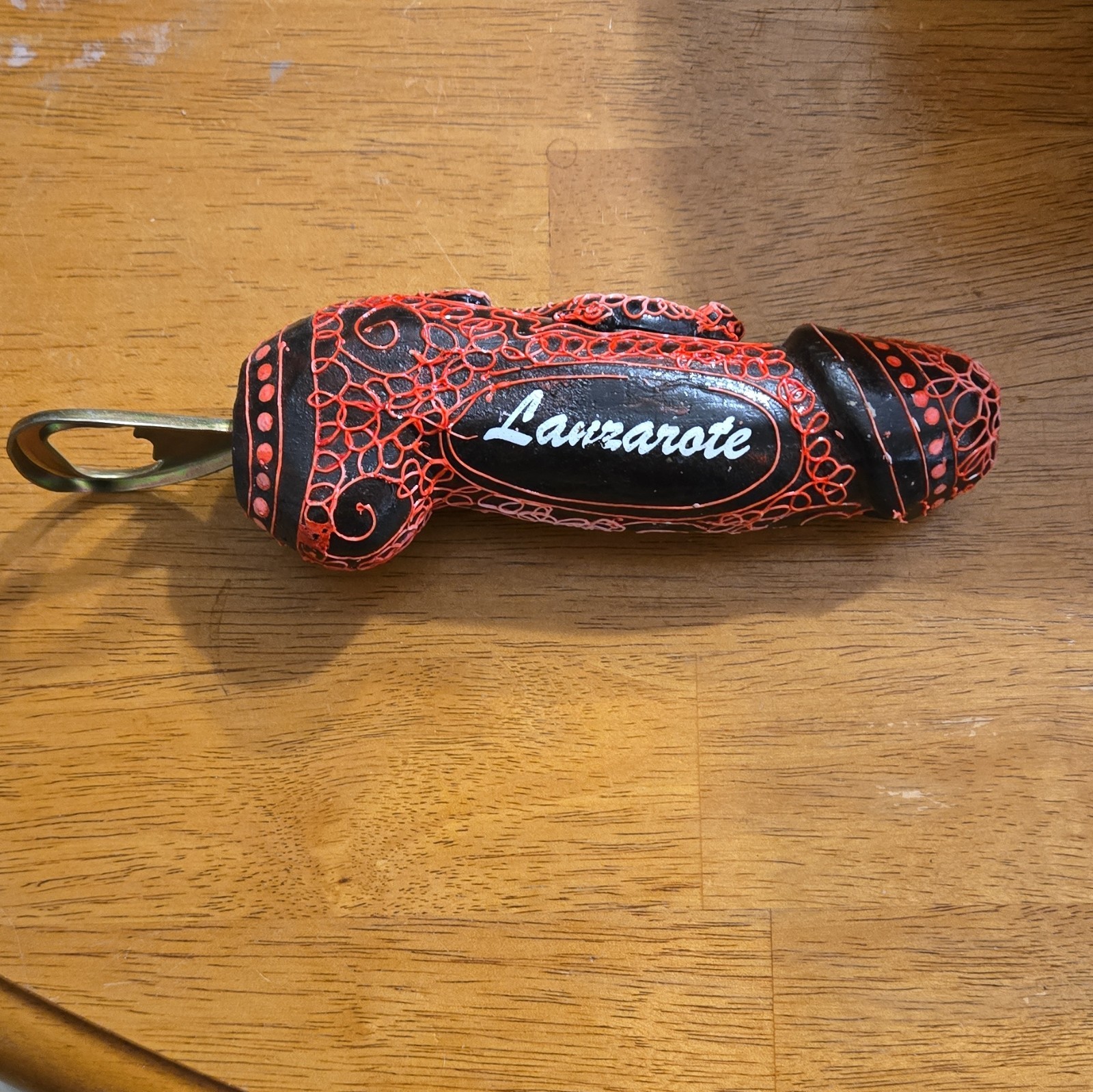 Lanzarote Red & Black phallic Octopus Bottle Opener-Breweriana Decorative Opener